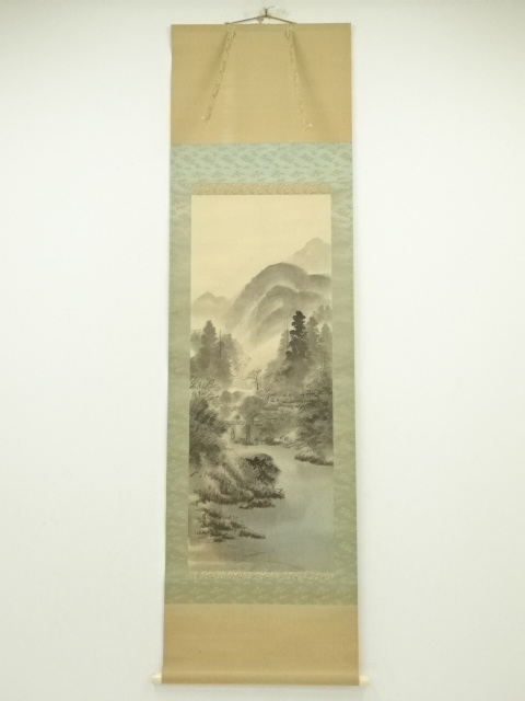 道具 ] - 道具 水墨山水 肉筆絹本掛軸 | ネットショップ圭 netshop Kei
